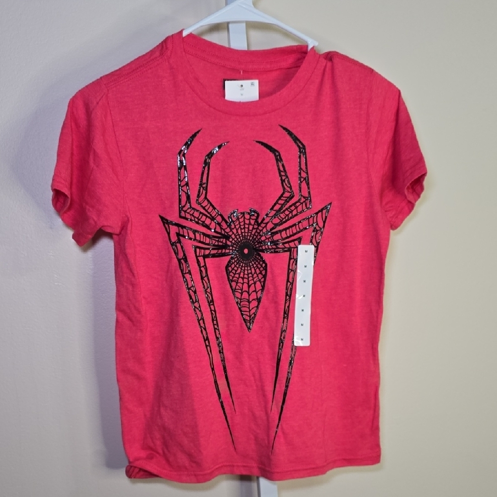 Boys Marvel Spider Graphic Kids Short Sleeve Crew Neck T-Shirt - Red Sz M